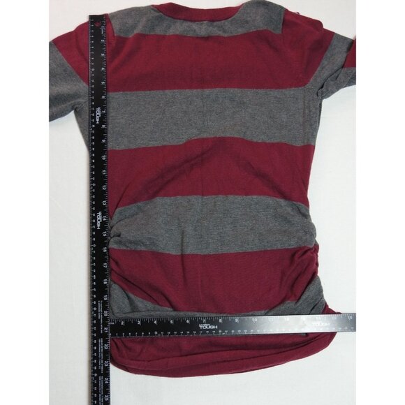 ink Rose Burgundy Gray Striped 3/4 Sleeve Top Size Small Women’s Maternity - Picture 5 of 6